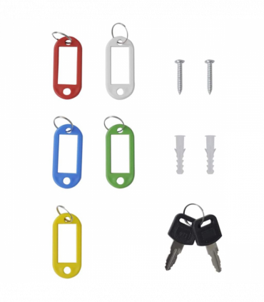 vidaXL Key Box with Lock White 20 x 7.5 x 25 cm Steel