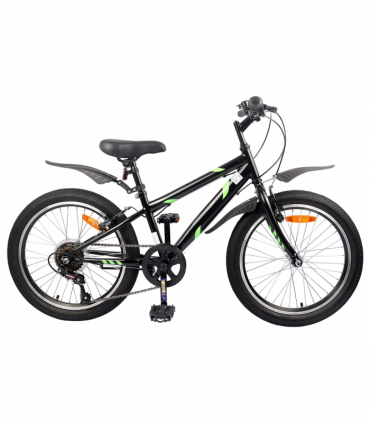 vidaXL Kids Bike 20'' 6-Speed for 6-11 Years Old Black