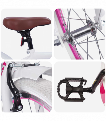 vidaXL Kids Bike 20'' for 6-11 Years Old White