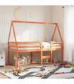 vidaXL Kids' Bed Roof Wax Brown 199x80.5x88 cm Solid Wood Pine