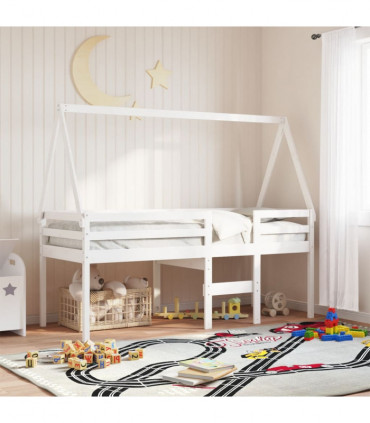 vidaXL Kids' Bed Roof White 209x85.5x88 cm Solid Wood Pine
