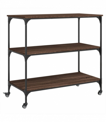 vidaXL Kitchen Trolley Brown Oak 102x50x95 cm Engineered Wood