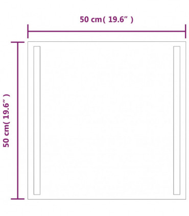 vidaXL LED Bathroom Mirror 50x50 cm