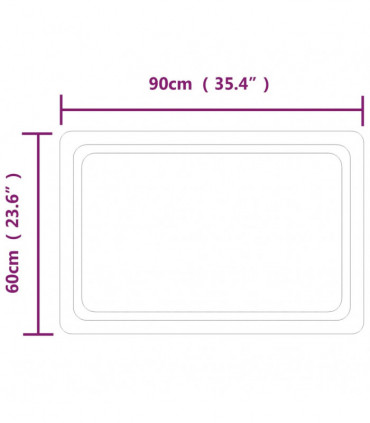 vidaXL LED Bathroom Mirror 90x60 cm