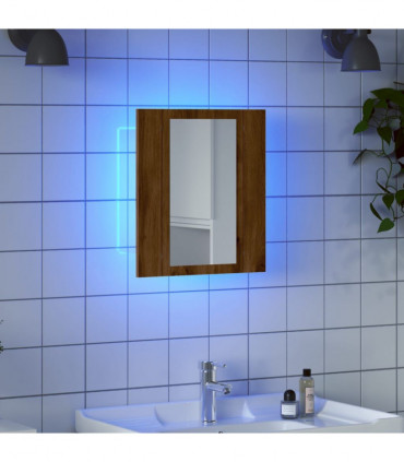 vidaXL LED Bathroom Mirror Cabinet Artisan Oak 40x12x45 cm Engineered Wood