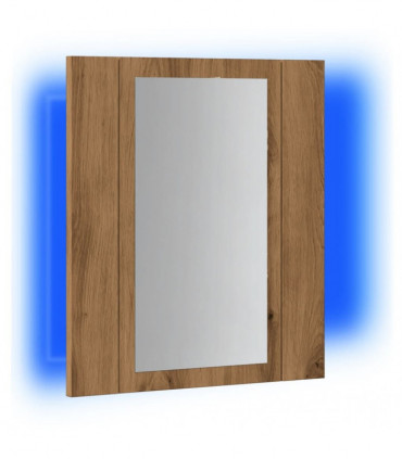 vidaXL LED Bathroom Mirror Cabinet Artisan Oak 40x12x45 cm Engineered Wood