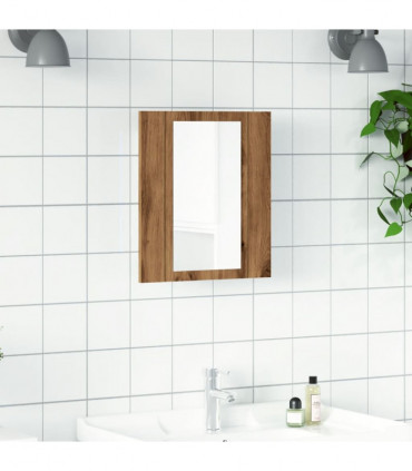 vidaXL LED Bathroom Mirror Cabinet Artisan Oak 40x12x45 cm Engineered Wood