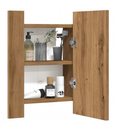 vidaXL LED Bathroom Mirror Cabinet Artisan Oak 40x12x45 cm Engineered Wood