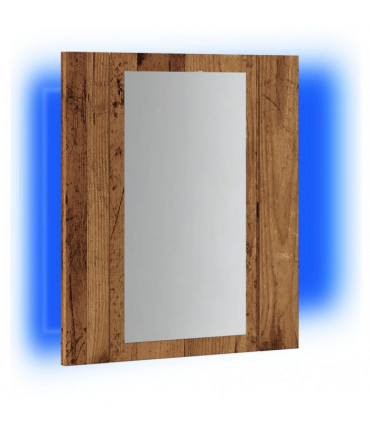 vidaXL LED Bathroom Mirror Cabinet Old Wood 40x12x45 cm Engineered Wood