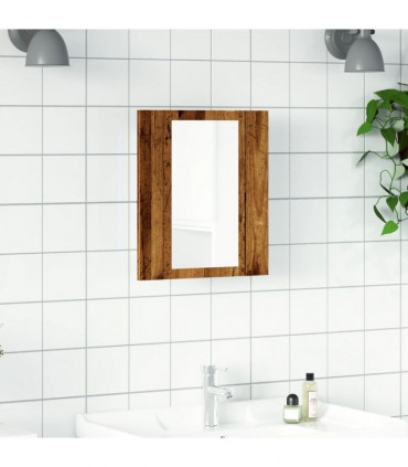 vidaXL LED Bathroom Mirror Cabinet Old Wood 40x12x45 cm Engineered Wood