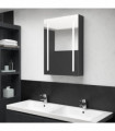 vidaXL LED Bathroom Mirror Cabinet Shining Black 50x13x70 cm