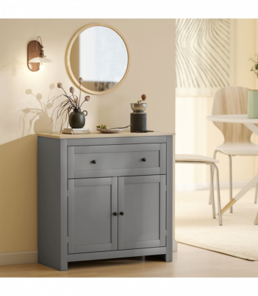 HOMCOM Sideboard Storage Cabinet with Adjustable Shelf, Drawer, Grey