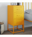 vidaXL Bedside Cabinet Mustard Yellow 36x39x78 cm Steel