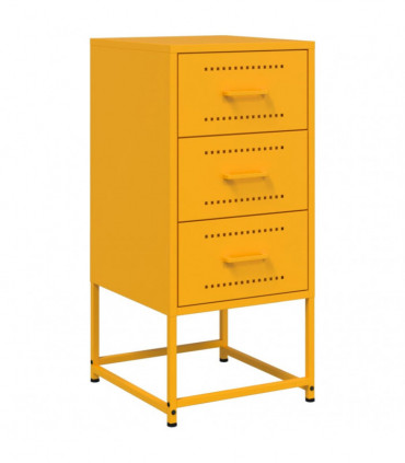 vidaXL Bedside Cabinet Mustard Yellow 36x39x78 cm Steel