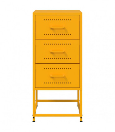 vidaXL Bedside Cabinet Mustard Yellow 36x39x78 cm Steel