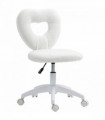 HOMCOM Armless Heart Desk Chair, Makeup Vanity Chair for Home, White