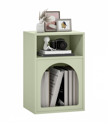 HOMCOM Bedside Table, Modern Bedside Cabinet for Bedroom, Light Green