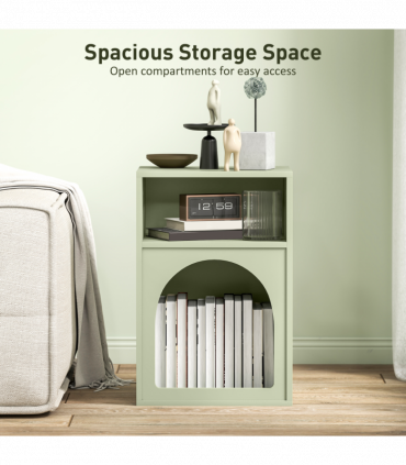 HOMCOM Bedside Table, Modern Bedside Cabinet for Bedroom, Light Green