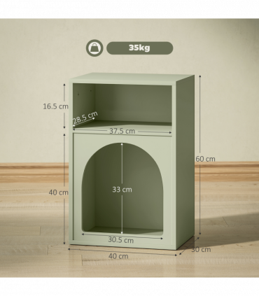 HOMCOM Bedside Table, Modern Bedside Cabinet for Bedroom, Light Green