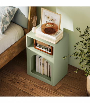 HOMCOM Bedside Table, Modern Bedside Cabinet for Bedroom, Light Green