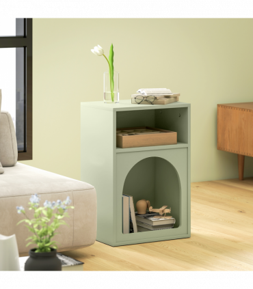 HOMCOM Bedside Table, Modern Bedside Cabinet for Bedroom, Light Green
