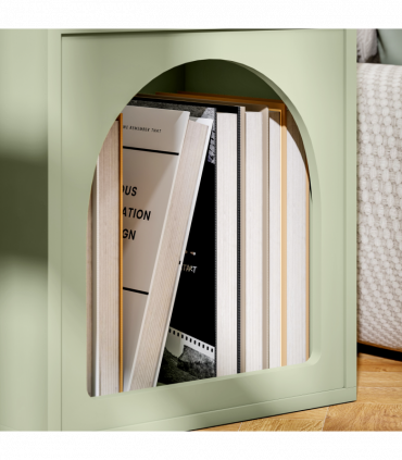 HOMCOM Bedside Table, Modern Bedside Cabinet for Bedroom, Light Green