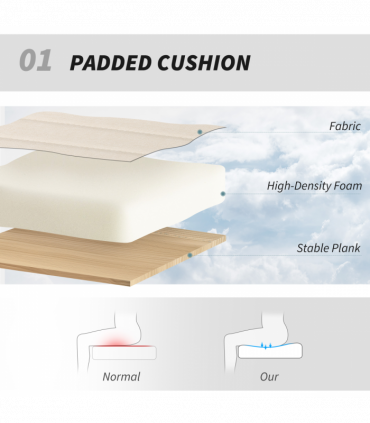 HOMCOM Linen Criss Cross Legged Office Chair with Tilt Function, Cream