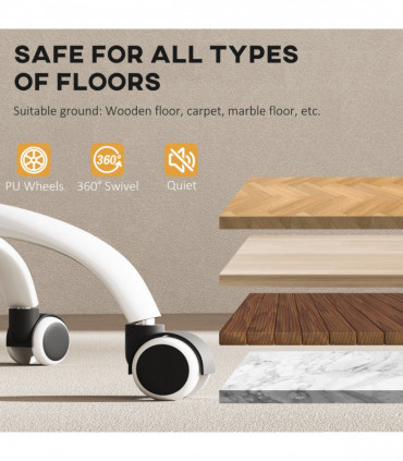 HOMCOM Mesh Draughtsman Chair, Ergonomic Drafting Chair, Black White