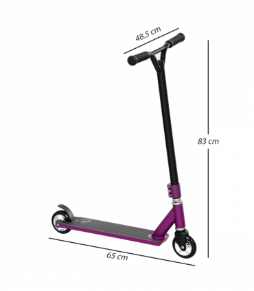 HOMCOM Stunt Scooter Entry Level Tricks Scooter for 14+ Beginners, Purple