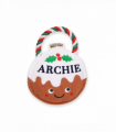 Pre-personalised Christmas Pudding Squeaky Dog Toy Gift - Archie