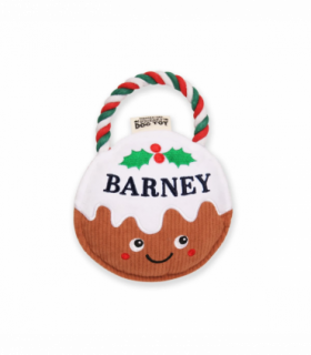 Pre-personalised Christmas Pudding Squeaky Dog Toy Gift - Barney