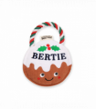 Pre-personalised Christmas Pudding Squeaky Dog Toy Gift - Bertie