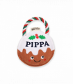 Pre-personalised Christmas Pudding Squeaky Dog Toy Gift - Pippa