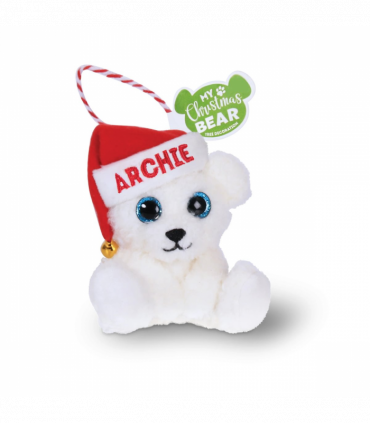 Pre-personalised My Christmas Bear Tree Decoration - Archie