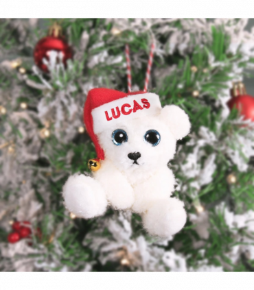 Pre-personalised My Christmas Bear Tree Decoration - Lucas