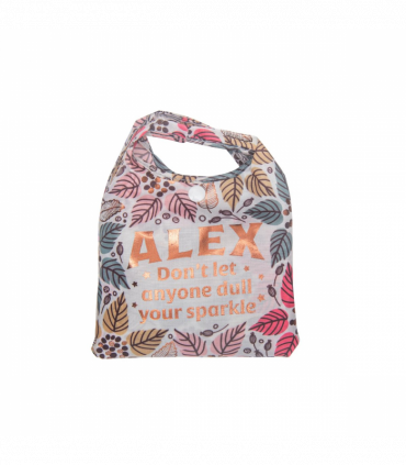 Pre-personalised Pack-Away Sparkle Shopper Bag - Alex