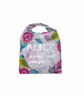 Pre-personalised Pack-Away Sparkle Shopper Bag - Alice