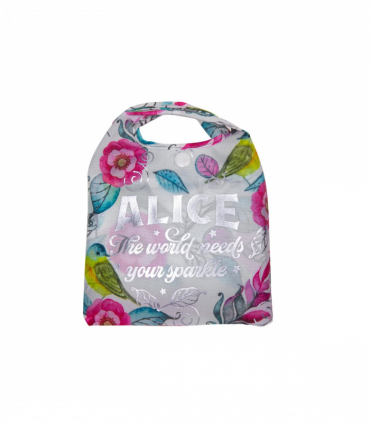 Pre-personalised Pack-Away Sparkle Shopper Bag - Alice