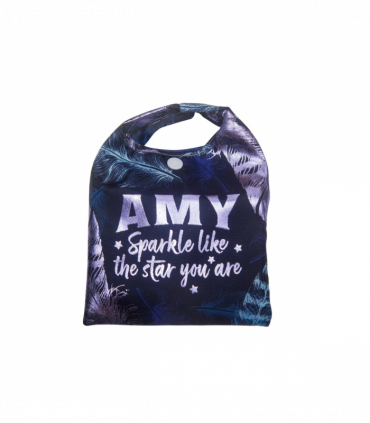 Pre-personalised Pack-Away Sparkle Shopper Bag - Amy