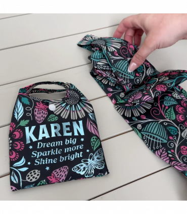 Pre-personalised Pack-Away Sparkle Shopper Bag - Ann