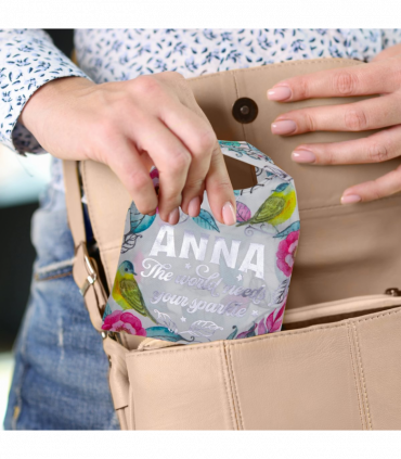 Pre-personalised Pack-Away Sparkle Shopper Bag - Anna