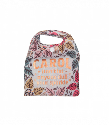 Pre-personalised Pack-Away Sparkle Shopper Bag - Carol