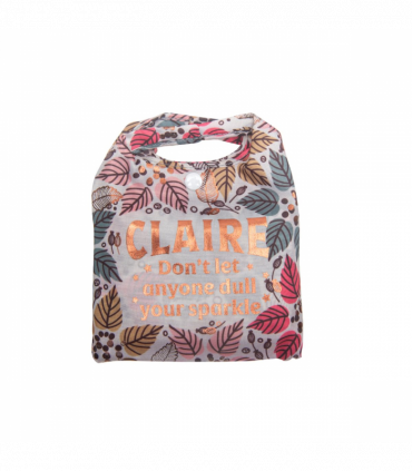 Pre-personalised Pack-Away Sparkle Shopper Bag - Claire