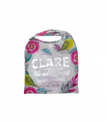 Pre-personalised Pack-Away Sparkle Shopper Bag - Clare