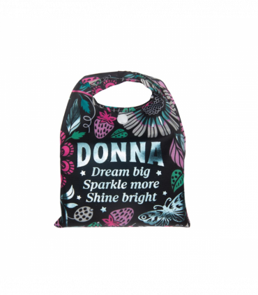 Pre-personalised Pack-Away Sparkle Shopper Bag - Donna