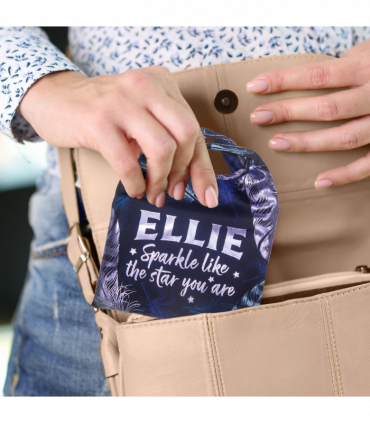 Pre-personalised Pack-Away Sparkle Shopper Bag - Ellie