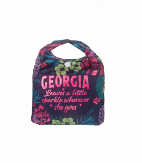 Pre-personalised Pack-Away Sparkle Shopper Bag - Georgia