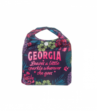 Pre-personalised Pack-Away Sparkle Shopper Bag - Georgia