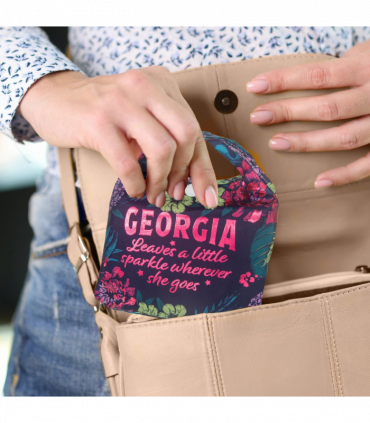 Pre-personalised Pack-Away Sparkle Shopper Bag - Georgia