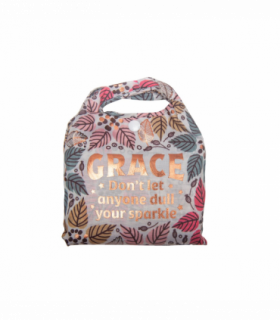 Pre-personalised Pack-Away Sparkle Shopper Bag - Grace